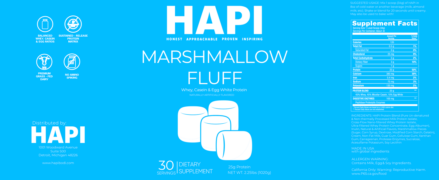 HAPI Marshmallow Fluff Protein (with mini marshmallows!)