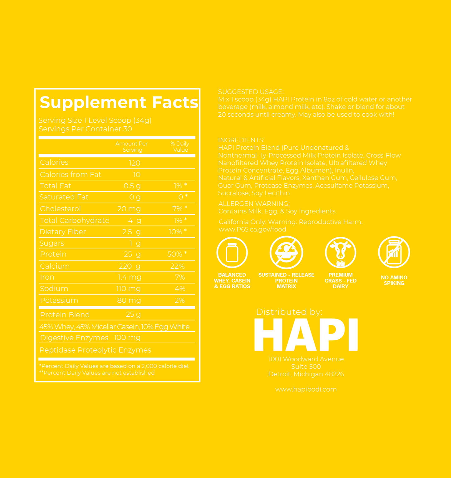 HAPI Vanilla Bean Protein