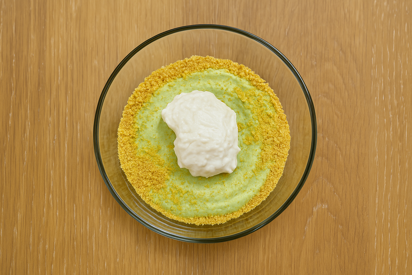 No Bake Pistachio Protein Cheesecake