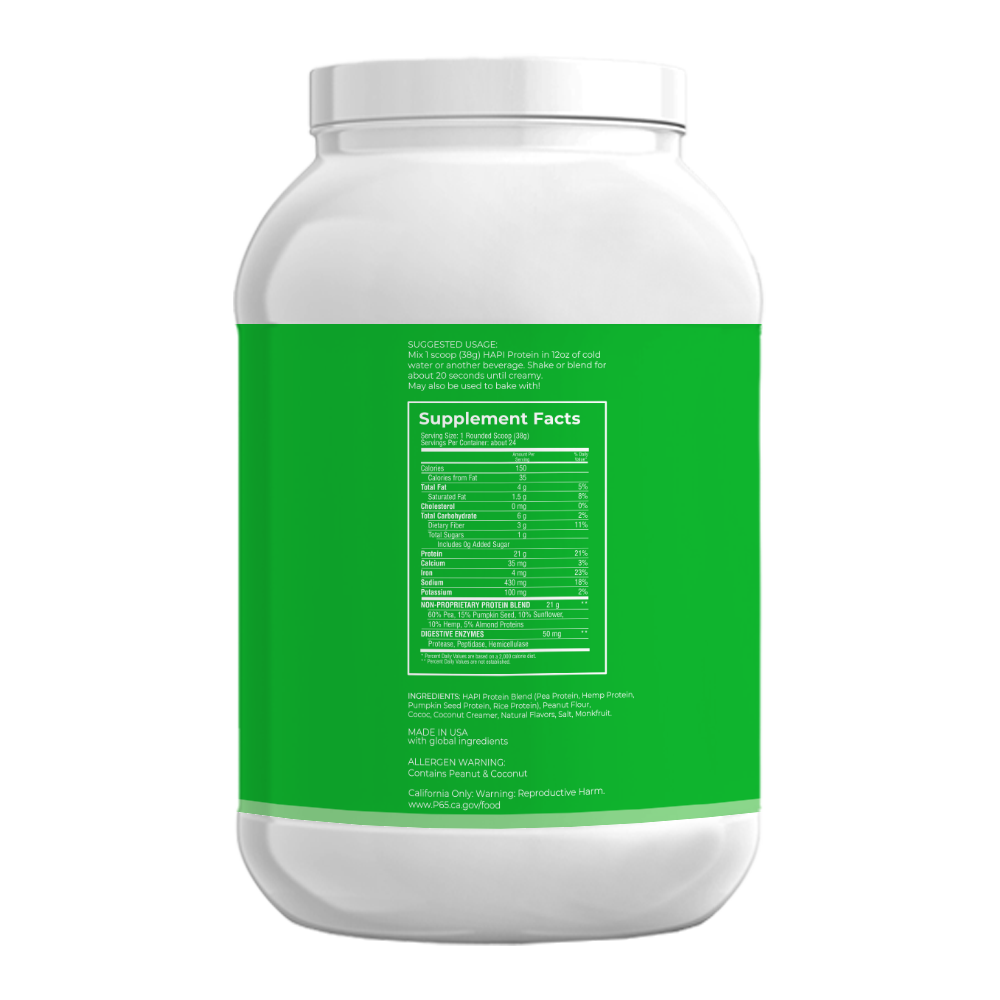 
                      
                        HAPI Plant Based Chocolate Peanut Butter Protein
                      
                    