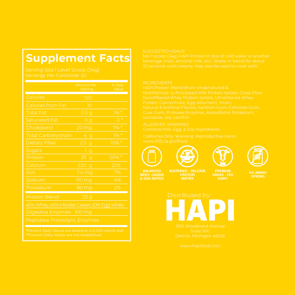
                      
                        HAPI Vanilla Bean Protein
                      
                    
